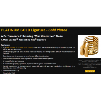 Rovner Home - Products Ligatures Next Generation Models PLATINUM GOLD Ligature - Gold Plated